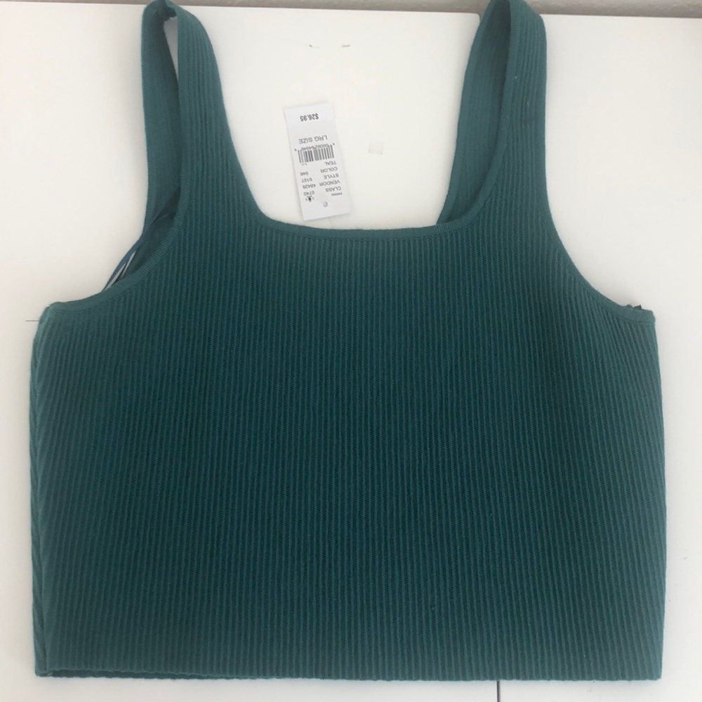 Kendall and Kylie PacSun Teal Square Neck Top